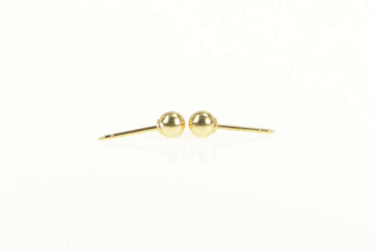14K Yellow Gold 4.0mm Round Ball Classic Sphere Stud Earrings