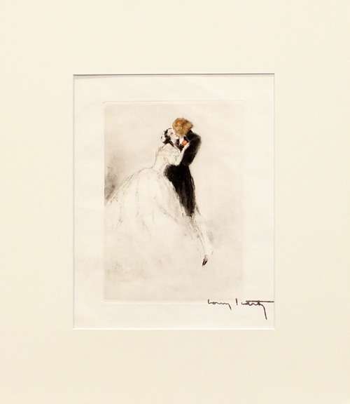 Louis Icart, 1938 original copperplate signed stamp . Erotica series