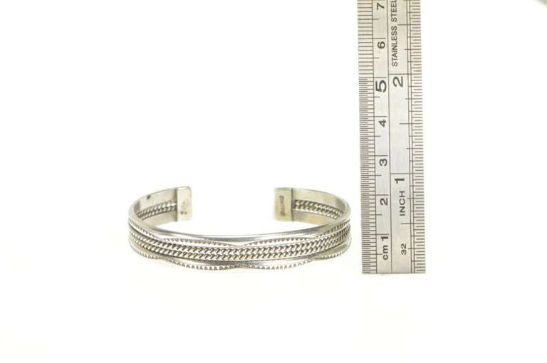 Sterling Silver Taje Navajo Native American Artisan Cuff Bracelet