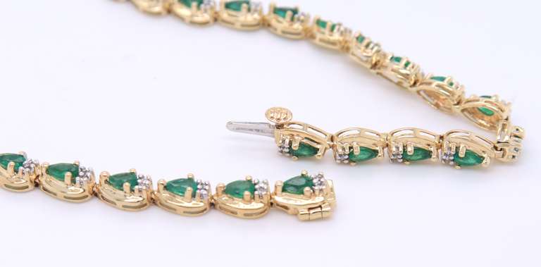 Majestic Yellow Gold Emerald and Diamond Necklace