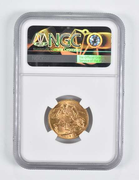 MS63 1927-A South Africa 1 Sovereign Gold Coin NGC