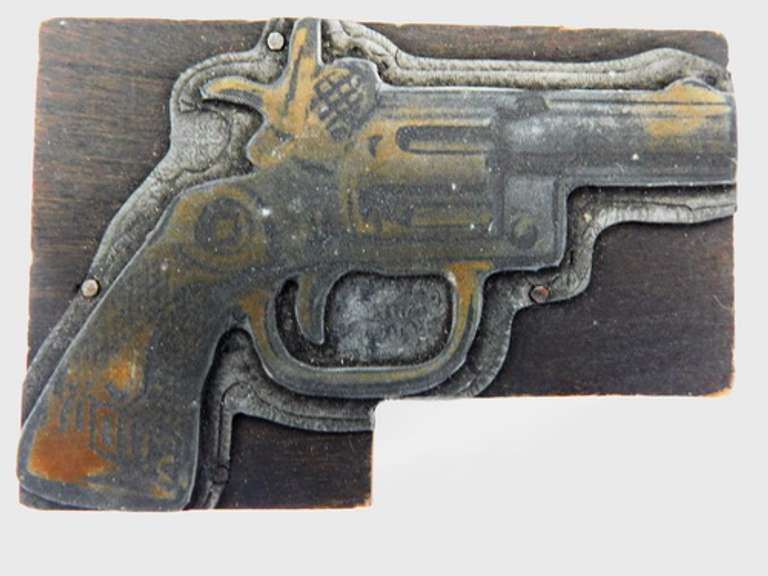 2 Vintage Pistol Ink Stamps