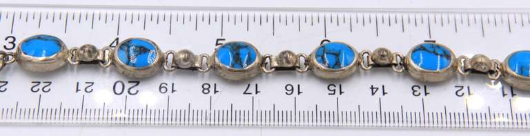 Vintage 925 Sterling Silver Turquoise Bracelet