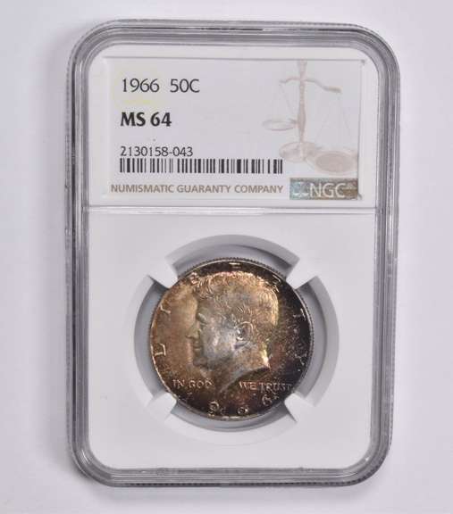 MS64 1966 Kennedy Half Dollar NGC - Very Interesting Tone