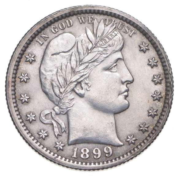 1899 Barber Quarter Dollar - Cleaned