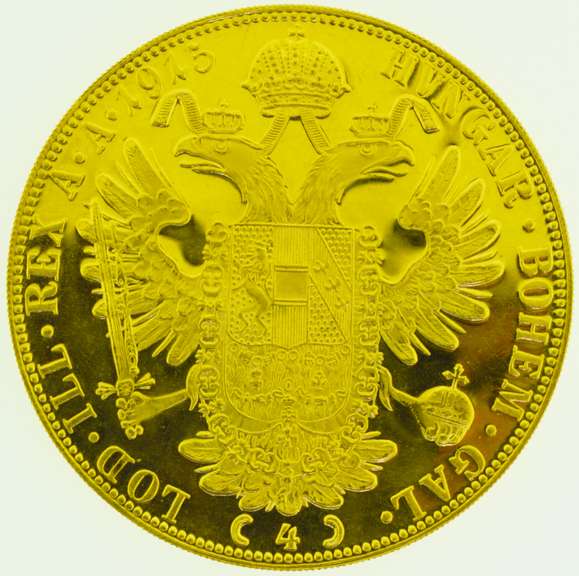 1915 4 Ducat Austria Franc I.O.S.I.D.G Avstriae Imperator Gold Coin