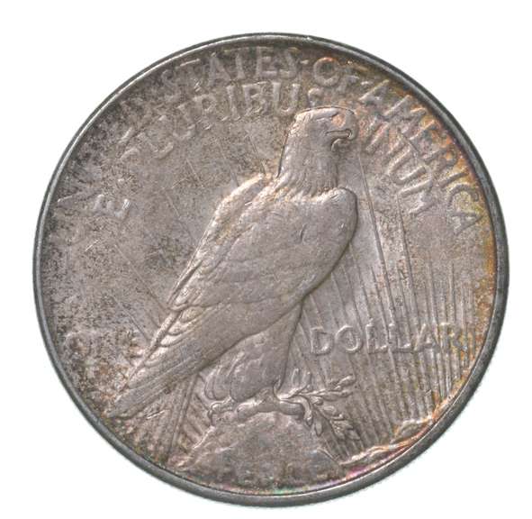 1923 Peace Silver Dollar Rainbow Toned