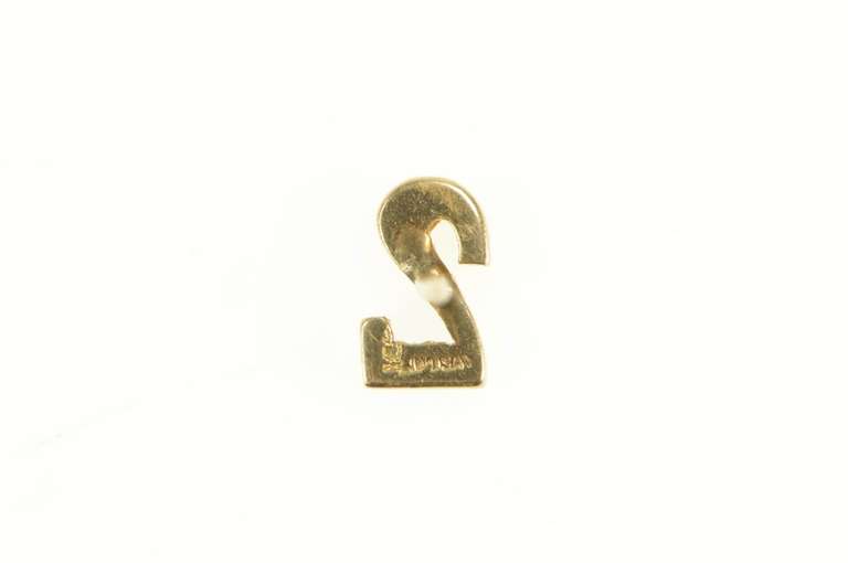 14K Yellow Gold #2 Number Two Second Lapel Pin/Brooch