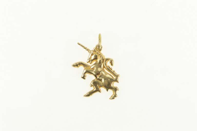 14K Yellow Gold Unicorn Ornate Mystical Magic Creature Charm/Pendant