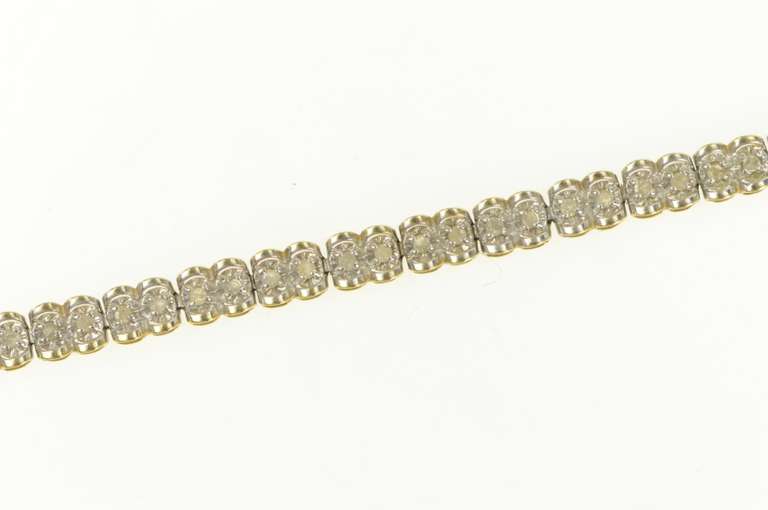 10K Yellow Gold 0.75 Ctw Diamond Classic Vintage Tennis Bracelet