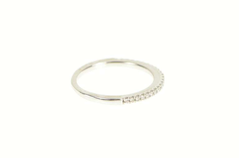 14K White Gold 0.25 Ctw Classic Diamond Stackable Wedding Ring