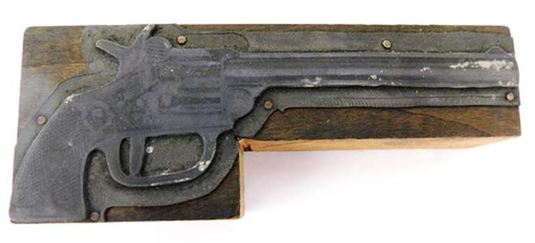 2 Vintage Pistol Ink Stamps