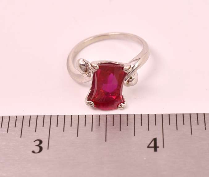 Gorgeous Ruby Ring in 14K White Gold