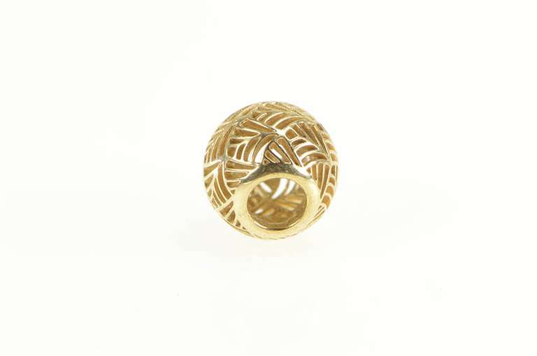 14K Yellow Gold Pandora Tropicana Leaf Designer Retired Charm/Pendant