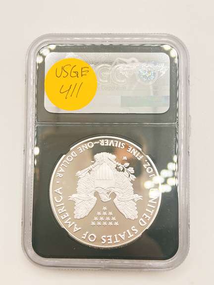 One certified proof, pf70 silver dollar