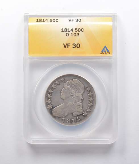 VF30 1814 Capped Bust Half Dollar O-103 ANACS