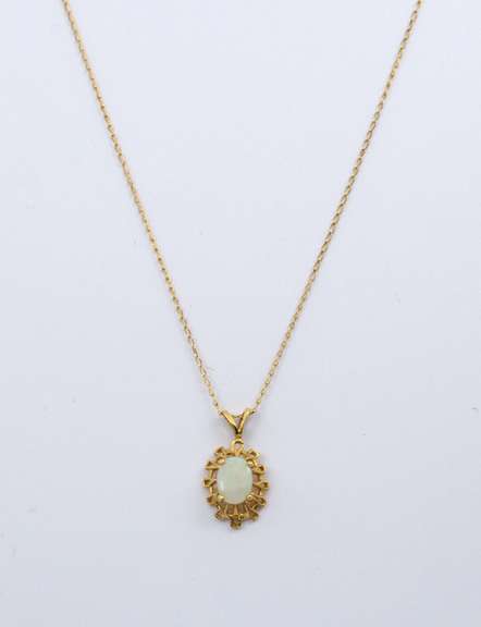 14k Opal Pendant with Necklace