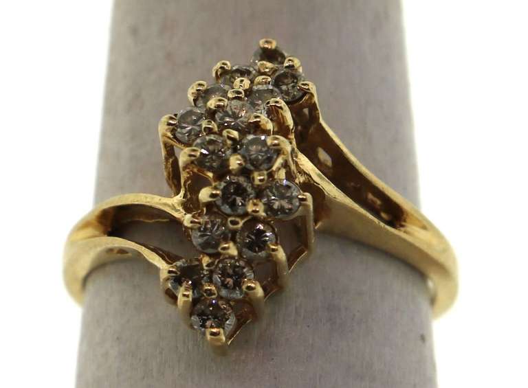 Stepped Diamond Cluster Ring with 14k Gold