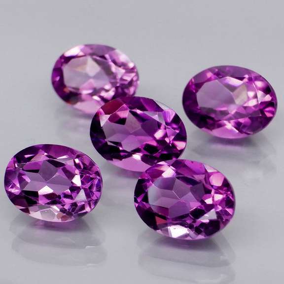 Glittering 5.88ct 8x6mm real Bolivian Amethyst set