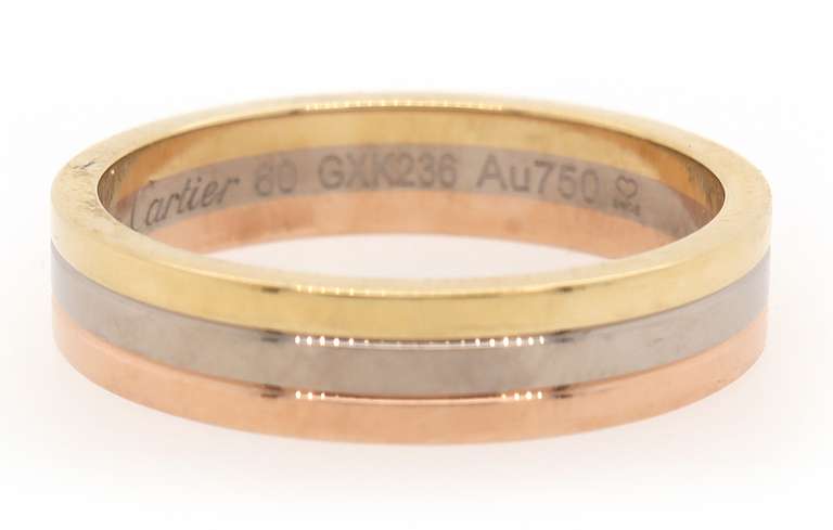 Cartier Vendome Louis Wedding Band Ring in 18K W/Box and Bag