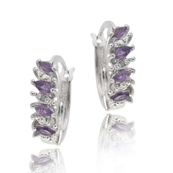 Amethyst Hoop Earrings