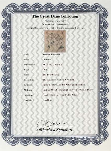 Extremely rare and collectable hand signed Norman Rockwell