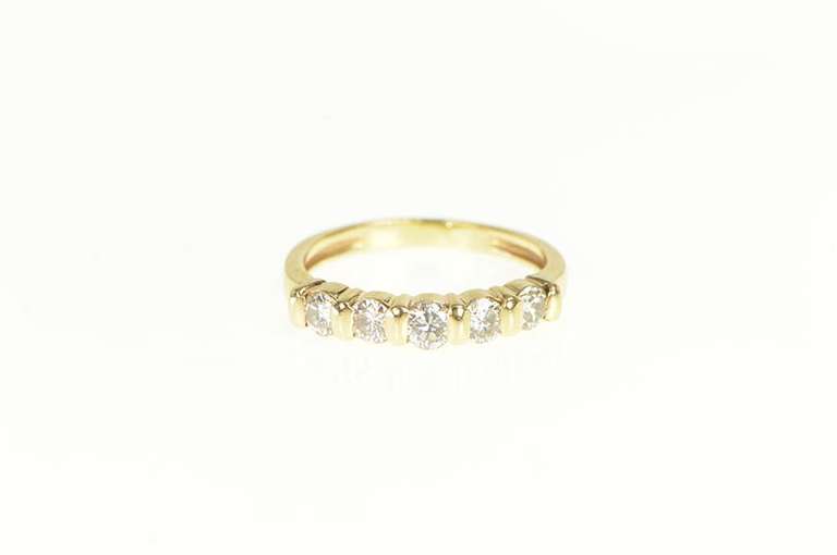 14K Yellow Gold 0.40 Ctw Diamond Classic Wedding Band Ring