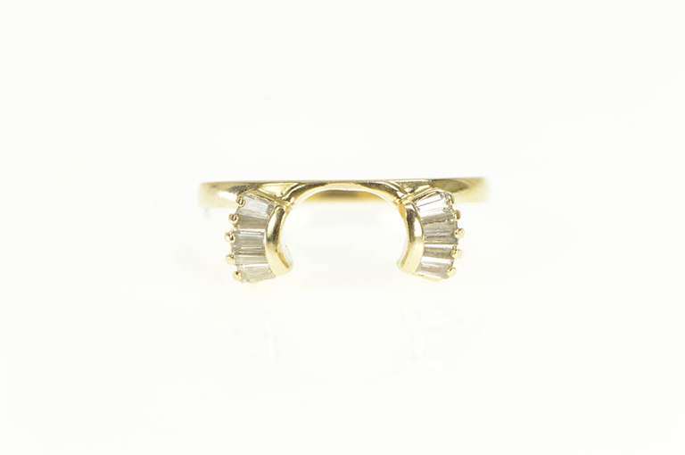 14K Yellow Gold 0.35 Ctw Baguette Diamond Wedding Band Ring