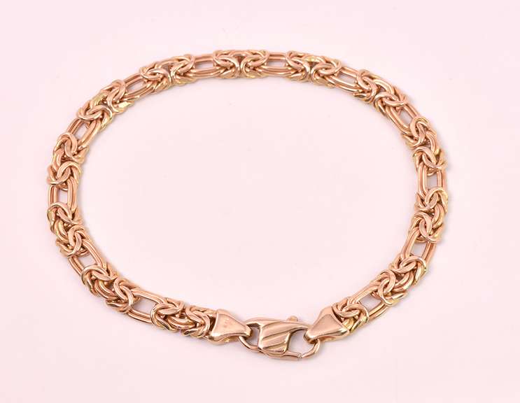 Brilliant Byzantine Chain Bracelet in 14K Rose Gold