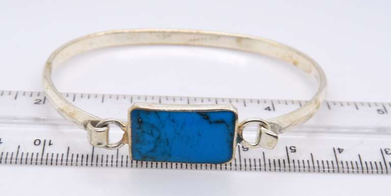 Vintage 925 Sterling Silver Turquoise Bangle