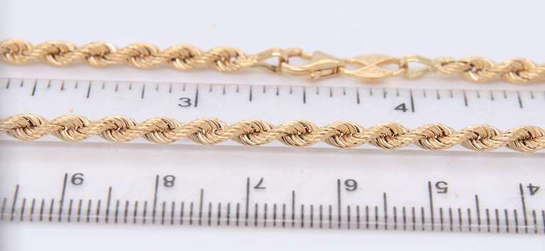 Popular Yellow Gold Rope Chain Necklace