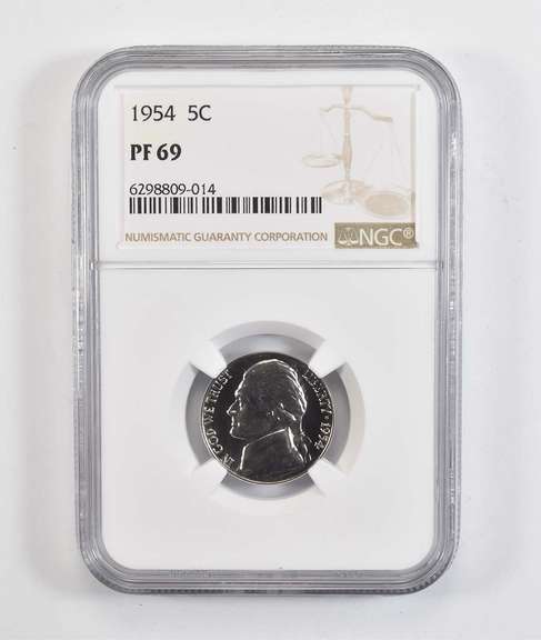 PF69 1954 Jefferson Nickel - Graded NGC