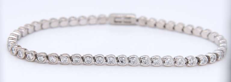 Romantic 18kt White Gold Cartier C De Cartier Diamond Bracelet