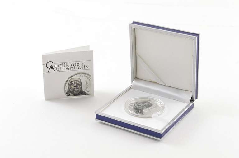 2014 Mongolia 1000 Tugrik 1 Oz Silver Partially Colored PF Box/COA