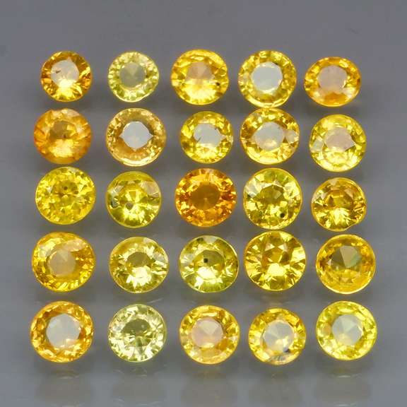Excellent 3.28ct set of golden Songean Sapphires