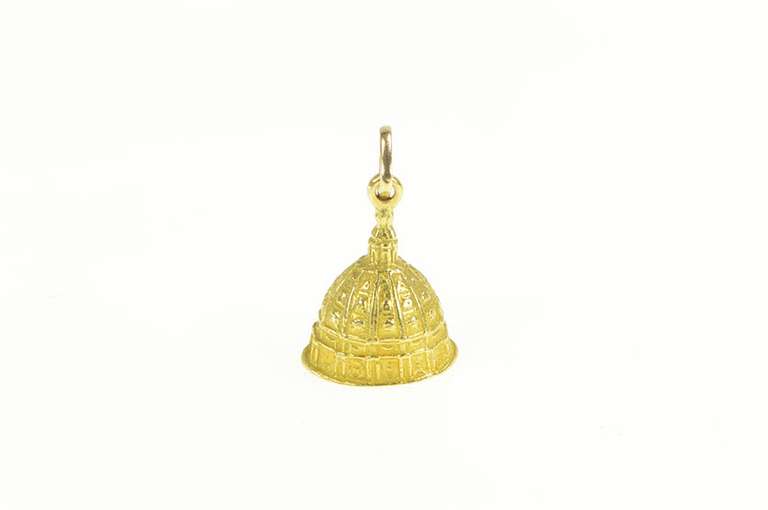 22K Yellow Gold Saint Peter's Basilica Dome Vatican Charm/Pendant