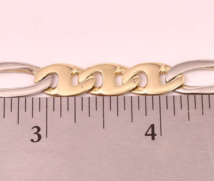 Fantastic Figaro Chain Bracelet in 14K Two-Tone Gold