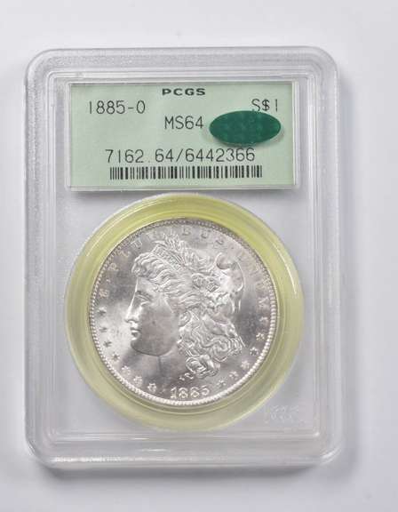 MS64 1885-O Morgan Silver Dollar CAC PCGS