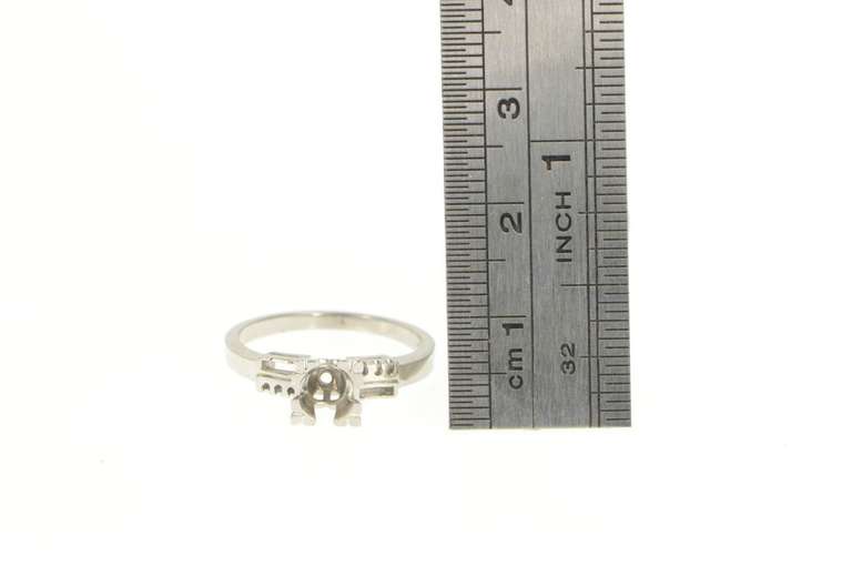 14K White Gold 4.7mm 1950's Vintage NOS Engagement Setting Ring