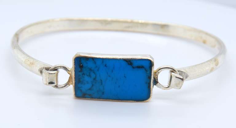Vintage 925 Sterling Silver Turquoise Bangle
