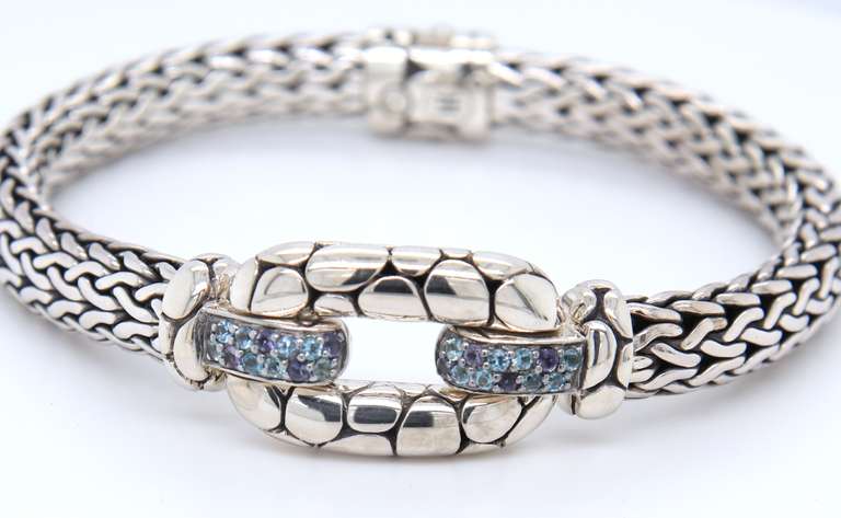John Hardy Kali Silver Multi Stone Bracelet