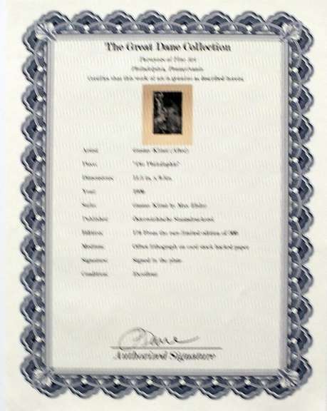 Gustav Klimt, 1920 Rare limited edition offset lithograph