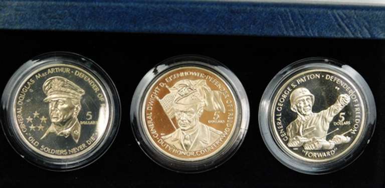 Set of 3 Generals 5 Dollar Niue Coins