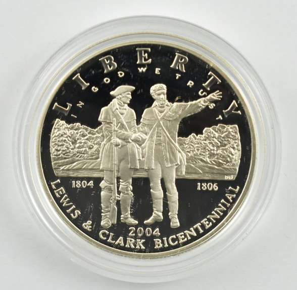 2004-P Lewis & Clark Commemorative Dollar Coin & Pouch Set Box & COA
