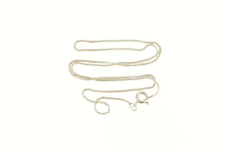 Sterling Silver 0.8mm Square Classic Box Chain Simple Link Necklace