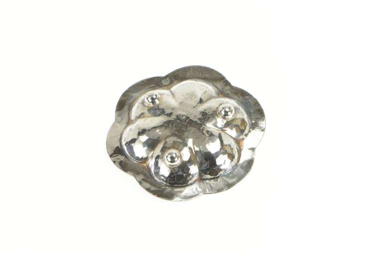 Sterling Silver Floral Paisley Scroll Enamel Catchall Trinket Bowl