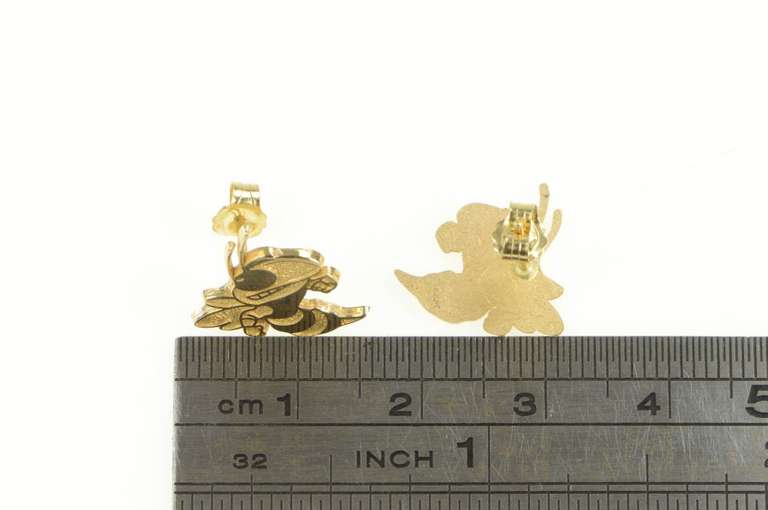 14K Yellow Gold Georgia Tech Yellow Jackets Logo Stud Earrings