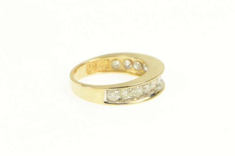 14K Yellow Gold 1.25 Ctw Diamond Channel Wedding Band Ring