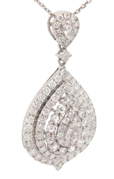 New 2.47ctw Mixed Cut Diamond Multi Framed Pendant Necklace in 14K Yellow Gold