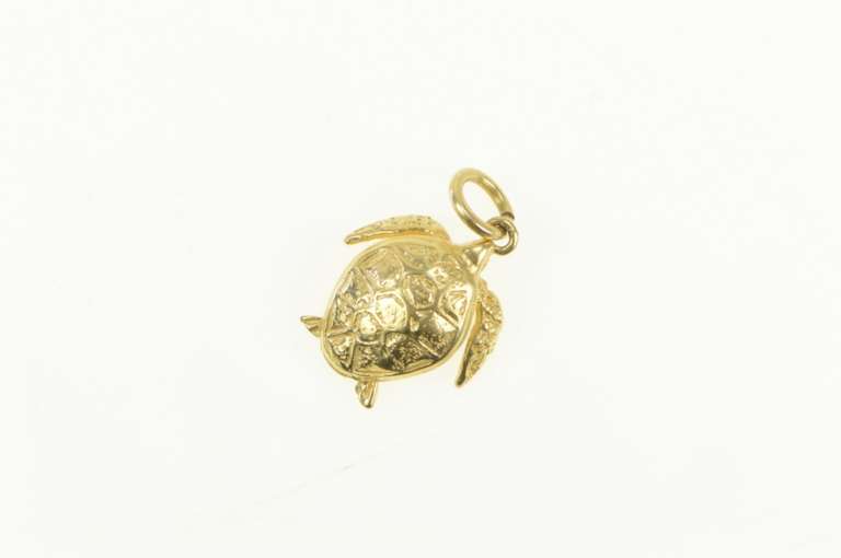 14K Yellow Gold Sea Turtle Animal Ocean Marine Life Charm/Pendant